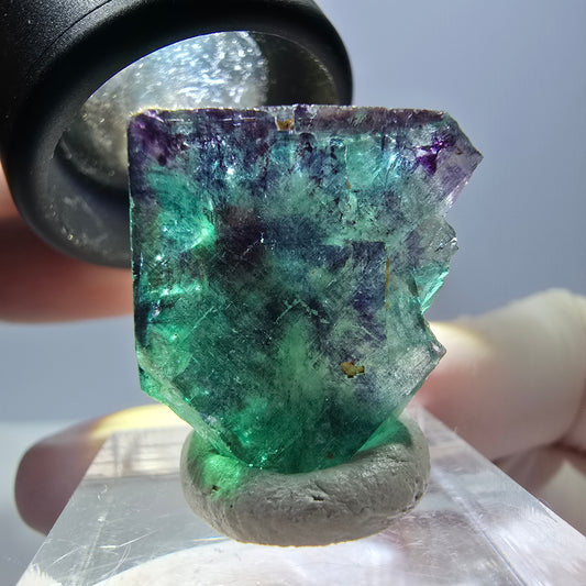 Phantom Fluorit Würfel Stufe, parkettiert grün lila Okorusu, Namibia 22*21*20mm