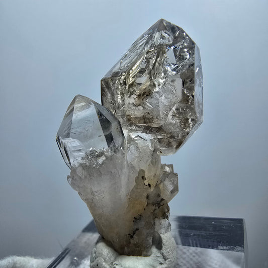 Amas de quartz fumé fantôme transparent, Goboboseb, Namibie, 35 x 21 x 14 mm 