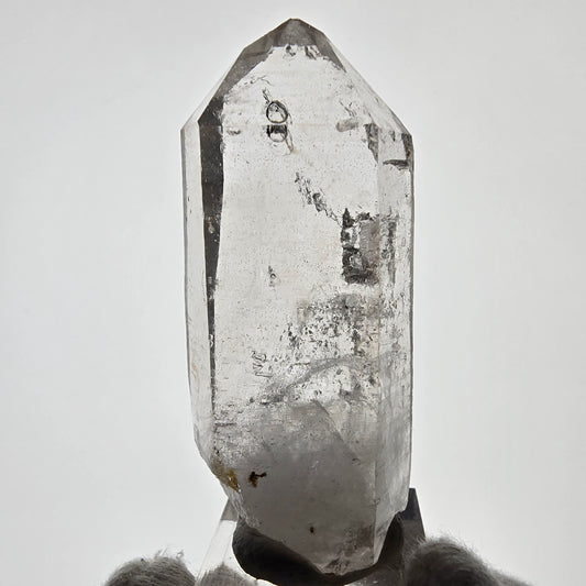 Sceptre squelette en quartz fumé Enhydro, grande poche à bulles Saint-Valentin, Namibie 67 x 29 x 16 mm 