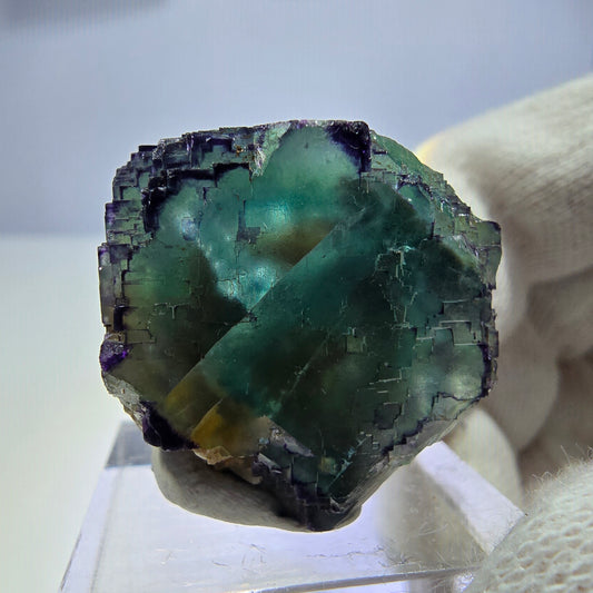 Phantom Fluorit Würfel Stufe parkettiert zonal Okorusu, Namibia 30*24*22mm