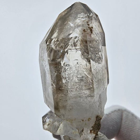 Enhydro Phantom Smoky Quartz Sceptre Tip 2x Bubble Goboboseb, Namibie 61*27*22mm 