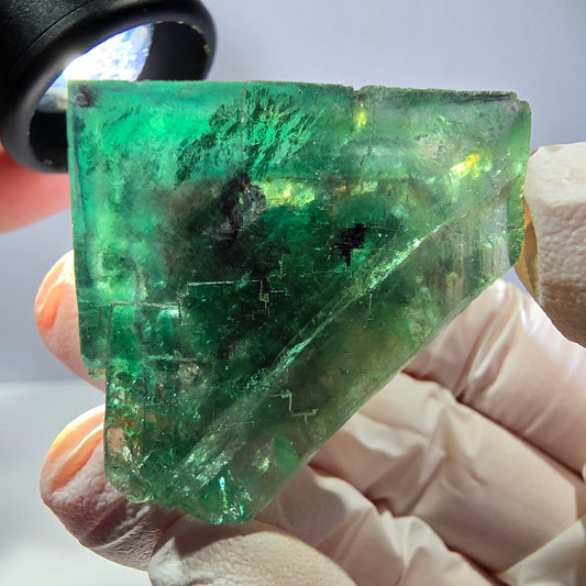 Spécimen de cube de fluorite fantôme, parqueté vert violet Okorusu, Namibie 43*42*32 mm 