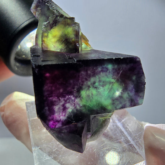 Rare Fluorite Cube Specimen, green purple Okorusu, Namibia 40*25*18mm 