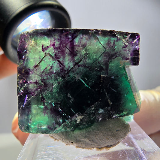 Rare Fluorite Cube Specimen, green purple Okorusu, Namibia 30*22*16mm 