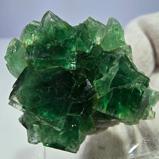 Rare spécimen de cube de fluorite fantôme, parqueté, vert Okorusu, Namibie 36*32*16 mm 
