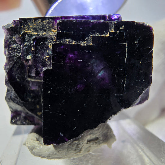 Rare Phantom Fluorite Cube Specimen zonal green purple Okorusu, Namibia 33*25*22mm 