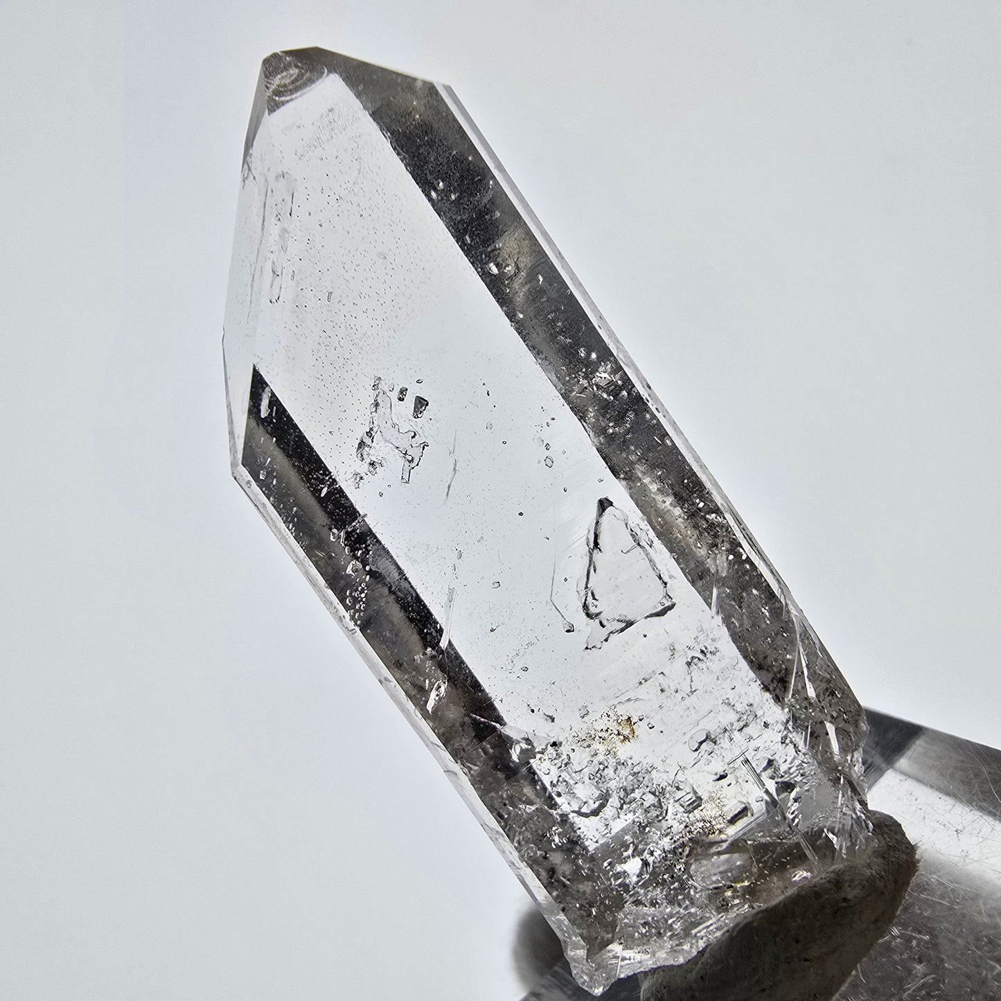 Sceptre de poche en quartz fumé fantôme squelette, Namibie, 48 x 18 x 7 mm 