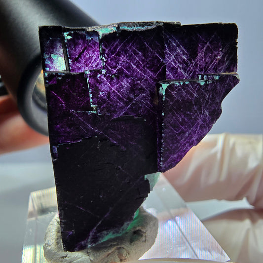 Phantom Fluorit Würfel Stufe grün lila zonal 11:11 Angel Pocket, Namibia 32*25*23mm