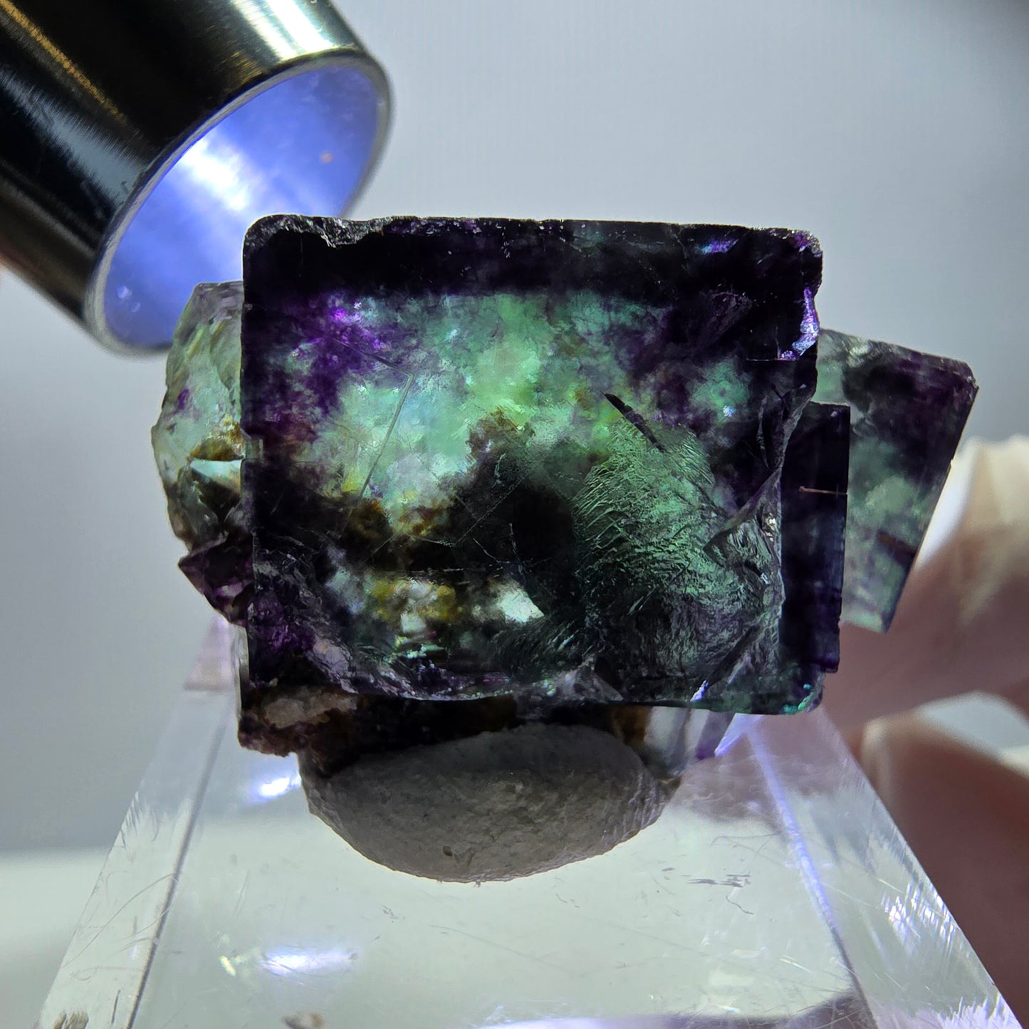 Rare Fluorite Cube Specimen, green purple Okorusu, Namibia 33*20*13mm 