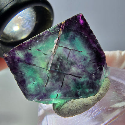 Phantom Fluorit Würfel parkettiert, grün lila Okorusu, Namibia 22*18*12mm