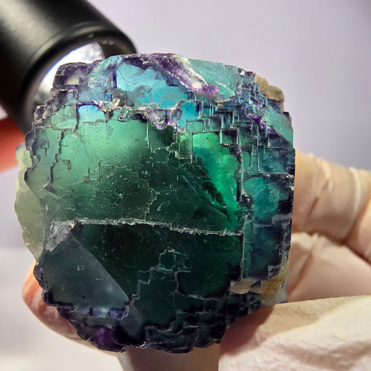 Spécimen de cube de fluorite fantôme, parqueté, zonal Okorusu, Namibie 44*41*25 mm 