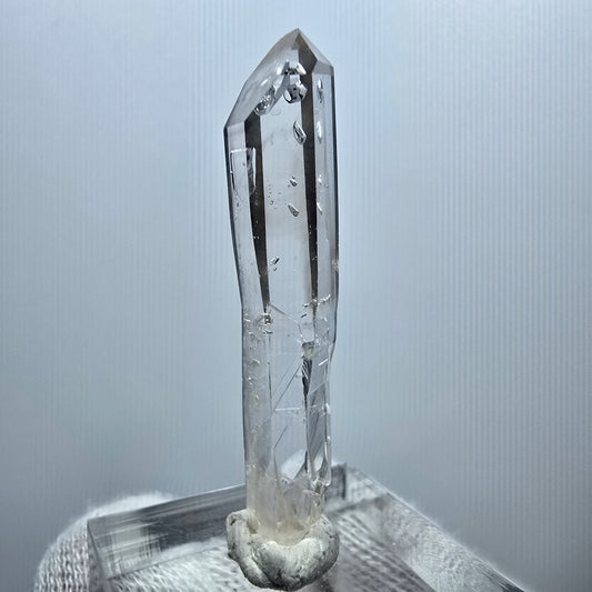 Sceptre en quartz fumé fantôme Enhydro, 1x Bubble Goboboseb, Namibie 43*7*7mm 