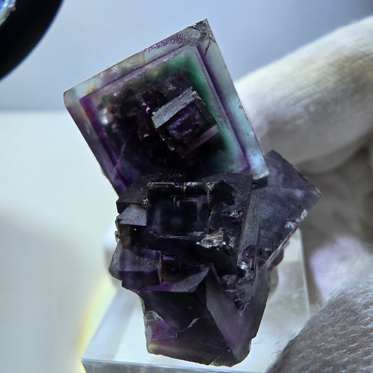 Fluorit Würfel Stufe, parkettiert grün lila 11:11 Angel Pocket Okorusu, Namibia 34*34*26mm
