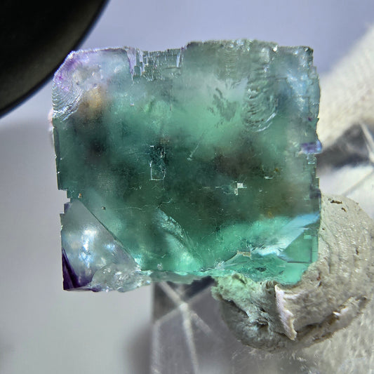 Seltener Phantom Fluorit Würfel, zonal, parkettiert Okorusu, Namibia 24*21*14mm