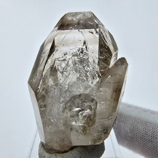 Enhydro Phantom Smoky Quartz Sceptre Tip 1x Bubble Goboboseb, Namibie 40*24*22mm 