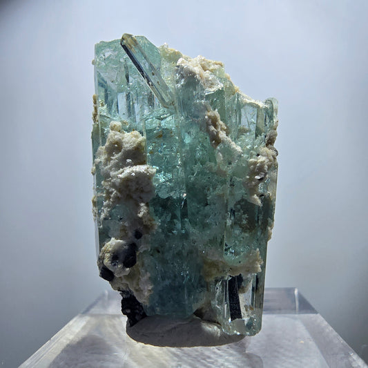 Seltene Aquamarin XX mit Orthoklas, Schörl Turmalin Erongo, Namibia 29*20*17mm