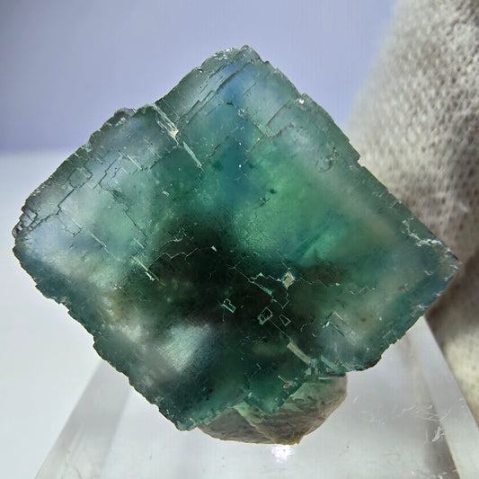 Klarer Phantom Fluorit Würfel parkettiert grün türkis Okorusu Namibia 26*24*16mm
