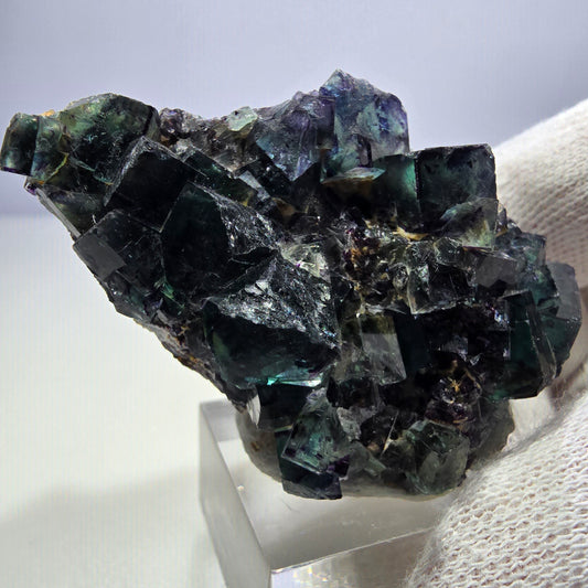 Klare Phantom Fluorit Würfel Stufe zonal grün lila Okorusu, Namibia 60*39*24mm