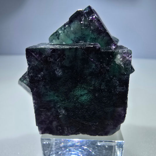 Seltene Phantom Fluorit Würfel Stufe zonal grün lila Okorusu, Namibia 50*43*31mm