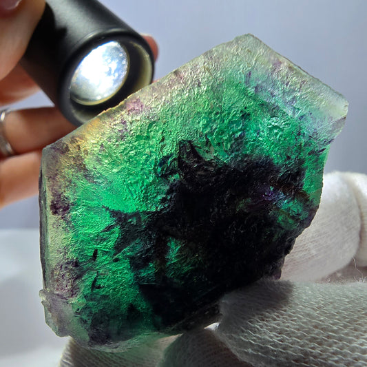 Phantom Fluorit Würfel Stufe, hexagonal grün lila Erongo, Namibia 62*41*32mm
