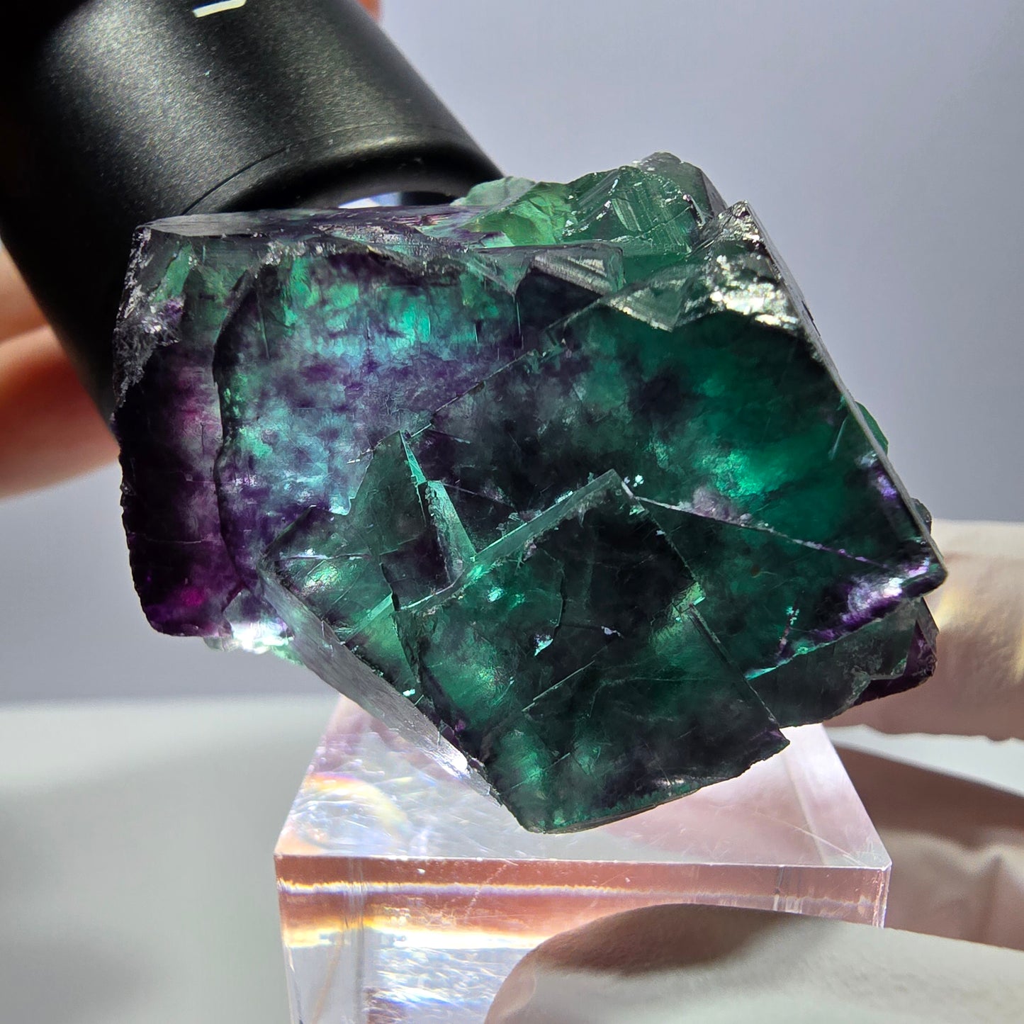 Seltene Fluorit Würfel Stufe, grün lila Okorusu, Namibia 41*32*26mm