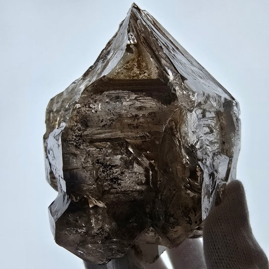XL Enhydro Window Smoky Quartz DT Scepter, 1x Bubble Valentine Pocket Namibia 110*103*74mm 