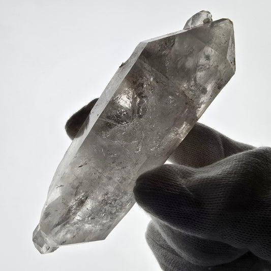 Gobo de poche Lemurian Phantom Skeleton en quartz fumé, DT Scepter Valentine. Namibie 117 x 36 x 29 mm 