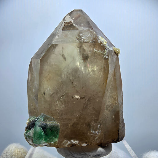 Phantom Fluorit Würfel, Rauchquarz, Hyalit Stufe Erongo, Namibia 61*46*37mm