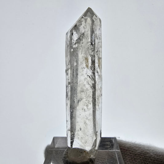 Enhydro Skeleton Smoky Quartz DT Scepter, 2x Bubble Valentine Pocket, Namibia 57*13*12mm 