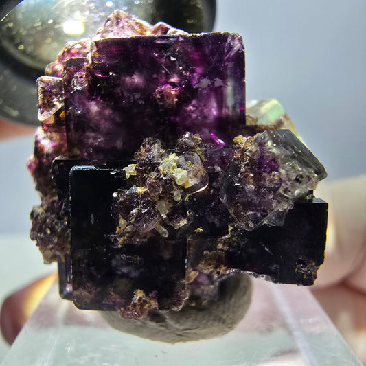 Phantom Fluorit Würfel Stufe, grün lila Okorusu, Namibia 29*26*20mm