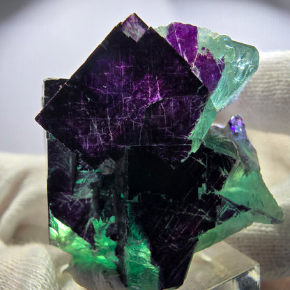 Fluorit Würfel Stufe, parkettiert grün lila 11:11 Angel Pocket Okorusu, Namibia 52*39*31mm