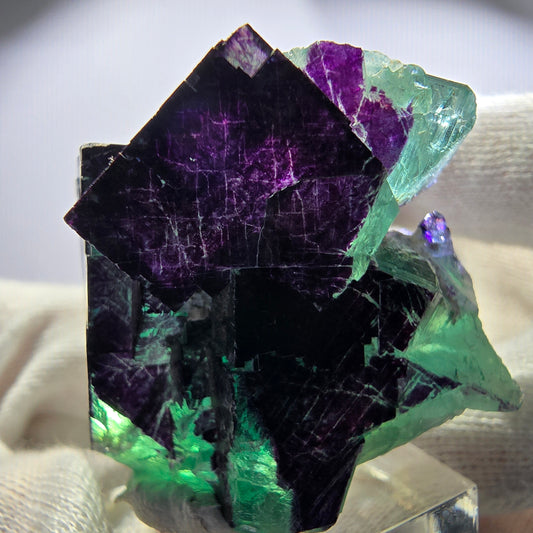 Fluorit Würfel Stufe, parkettiert grün lila 11:11 Angel Pocket Okorusu, Namibia 52*39*31mm