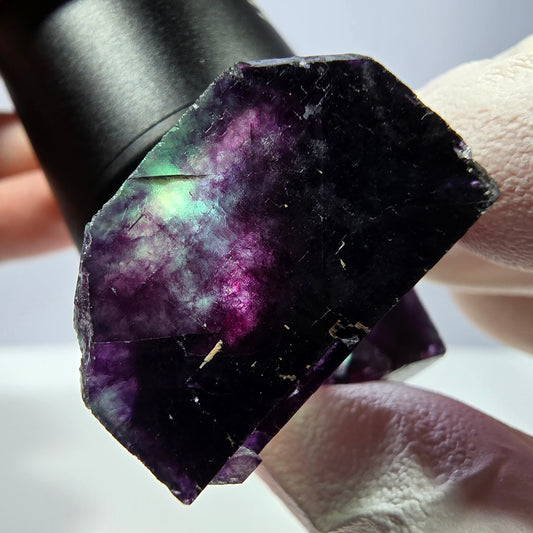 Spécimen de cube de fluorite fantôme, parqueté vert violet Okorusu, Namibie 39*25*29 mm 