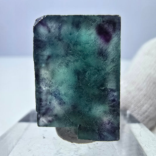 Rare cube de fluorite fantôme zonal, vert violet Okorusu, Namibie 23*21*12mm 
