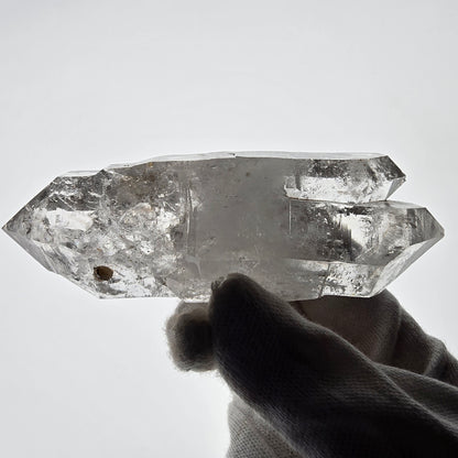 Quartz fumé squelette Enhydro DT, calcite UV, 2x Bubble Valentine Pocket, Namibie 105 x 38 x 32 mm 