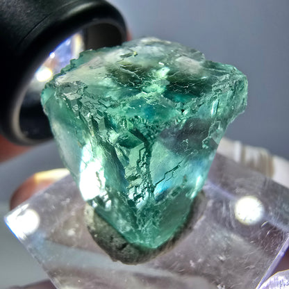 Klarer Phantom Fluorit Würfel parkettiert, grün Okorusu, Namibia 17*17*17mm