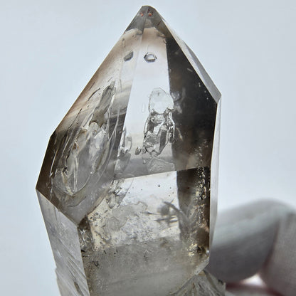 Enhydro Phantom Smoky Quartz Sceptre Tip 2x Bubble Goboboseb, Namibie 50*22*18mm 