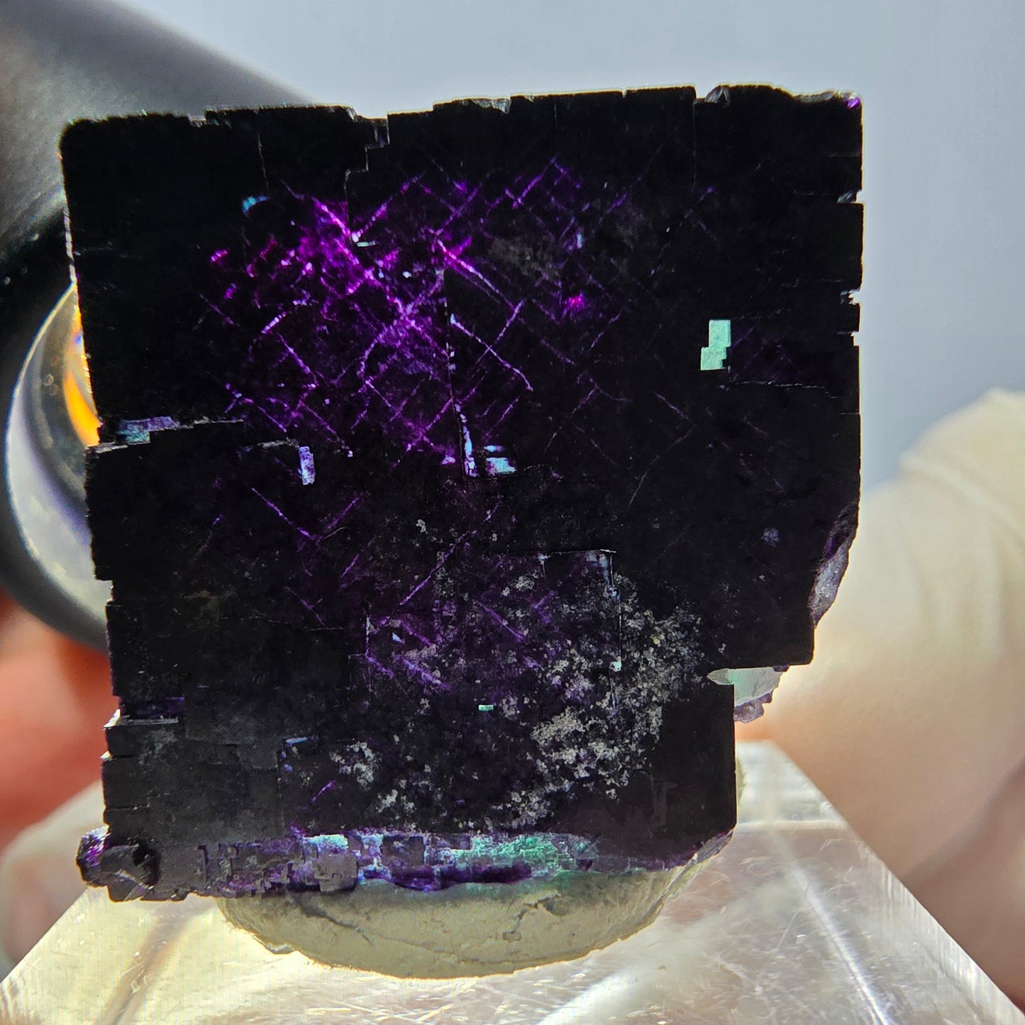 Phantom Fluorit Würfel Stufe grün lila zonal 11:11 Angel Pocket, Namibia 24*22*22mm