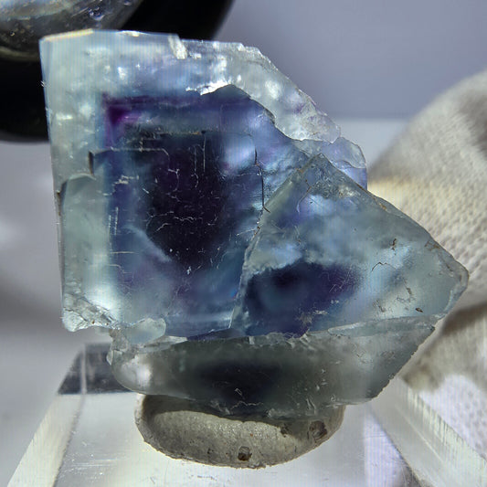 Seltene Phantom Fluorit Würfel Stufe, blau lila Okorusu, Namibia 30*22*18mm