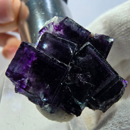Klare Phantom Fluorit Würfel Stufe zonal grün lila Okorusu, Namibia 33*26*17mm