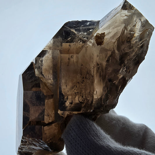 Sceptre fantôme squelette en quartz fumé, poche Saint-Valentin, Namibie, 98 x 54 x 46 mm 