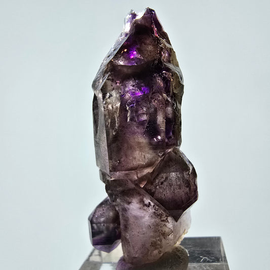 Améthyste fantôme rare, sceptre DT, amas Brandberg, Namibie, 49 x 21 x 14 mm 