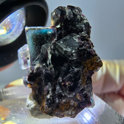 Phantom Fluorit Würfel Stufe, grün lila Okorusu, Namibia 27*21*20mm