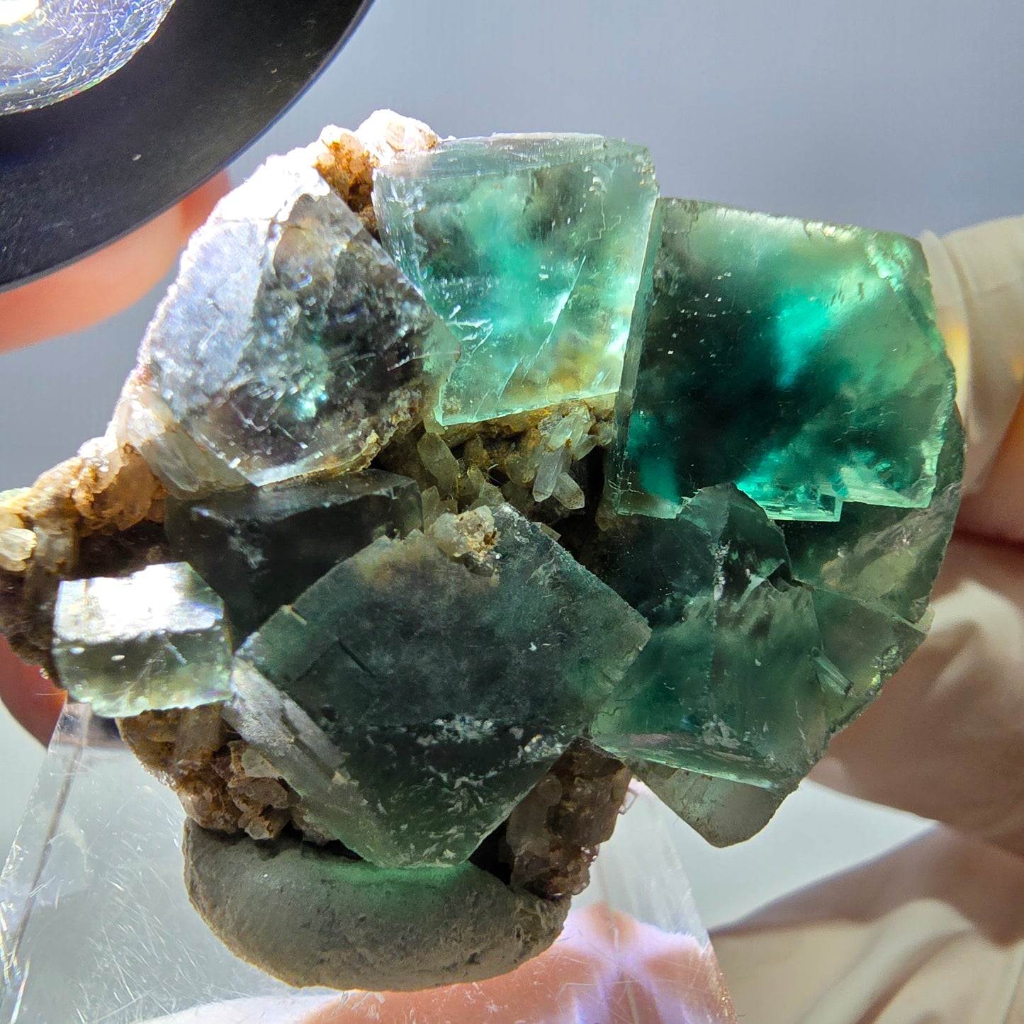 Phantom Fluorit Würfel, Quarz Stufe, grün Okorusu, Namibia 39*32*13mm