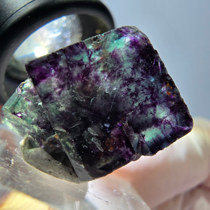Phantom Fluorit Würfel Stufe, parkettiert grün lila Okorusu, Namibia 19*16*16mm