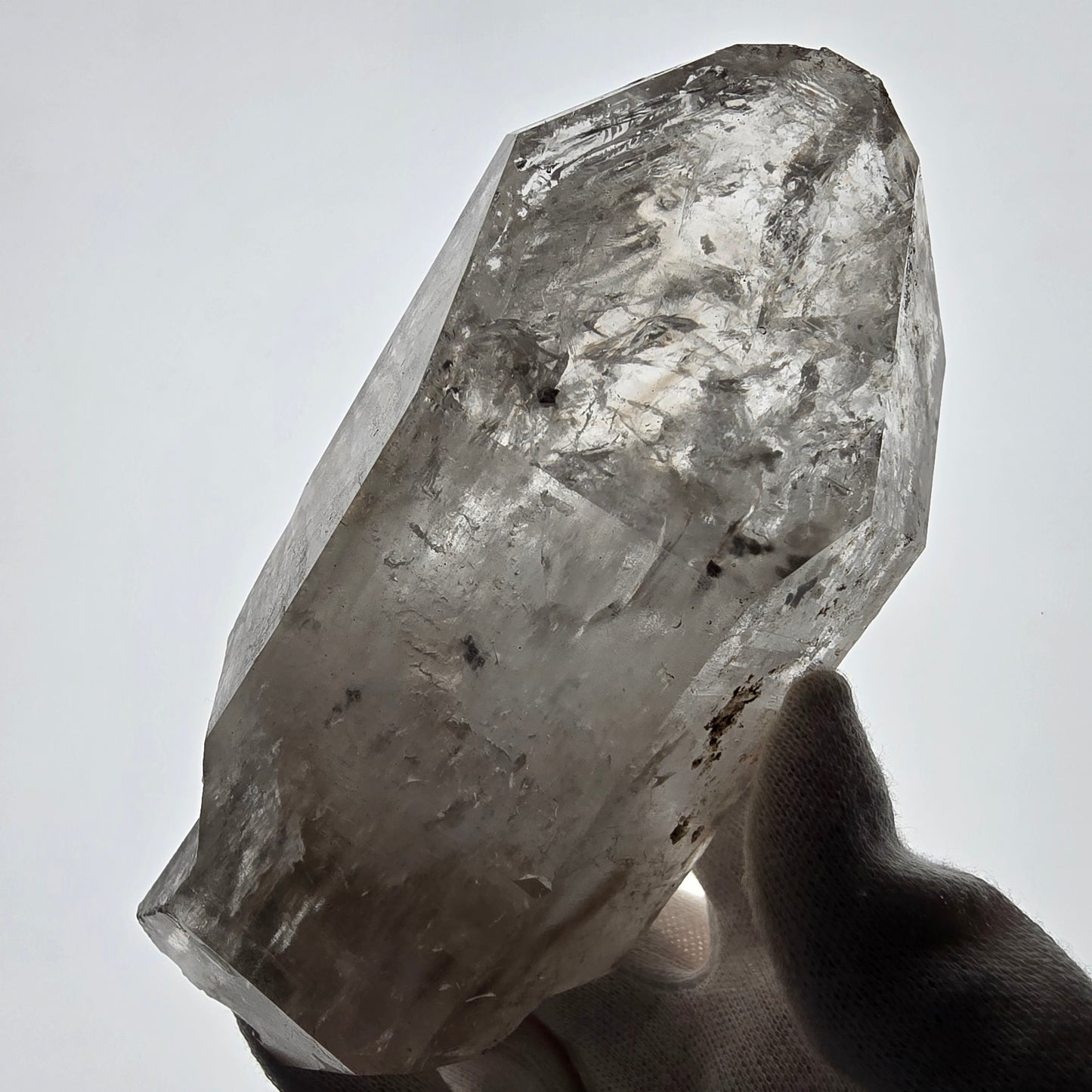 XL Enhydro Skeleton Smoky Quartz DT Scepter, 2x Bubble Valentine Pocket, Namibia 145*69*55mm 
