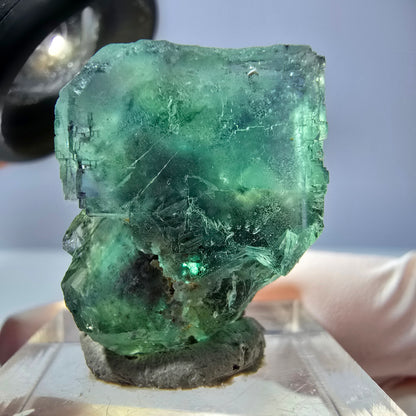Klarer Phantom Fluorit Würfel parkettiert, grün Okorusu, Namibia 25*19*15mm