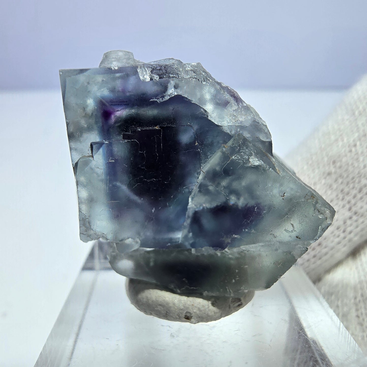 Seltene Phantom Fluorit Würfel Stufe, blau lila Okorusu, Namibia 30*22*18mm