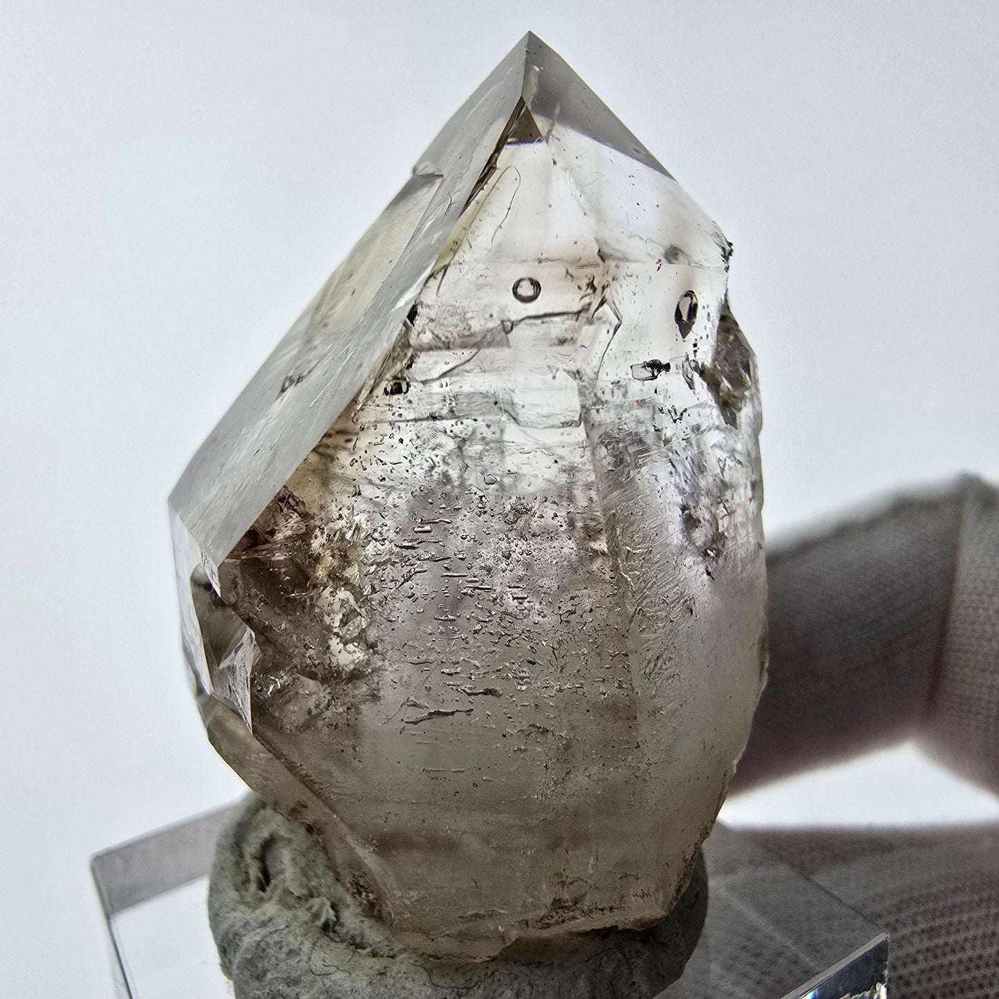 Enhydro Phantom Rauchquarz Zepter Spitze 1x Blase Goboboseb, Namibia 39*29*22mm