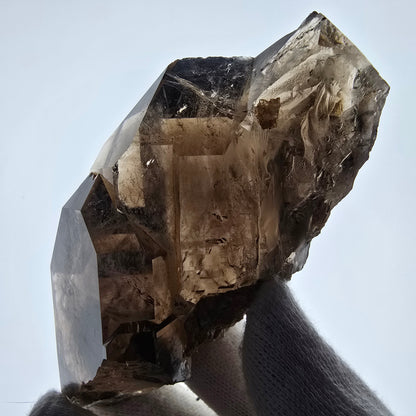 Sceptre fantôme squelette en quartz fumé, poche Saint-Valentin, Namibie, 98 x 54 x 46 mm 